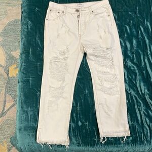 One by Oneteaspoon x Hooligans distressed white jeans